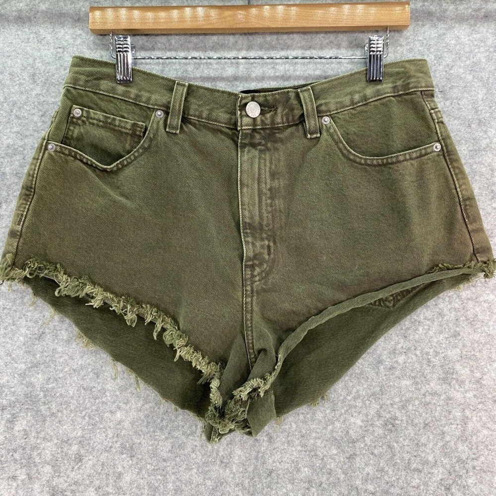 BDG Olive Green Denim Booty Shorts